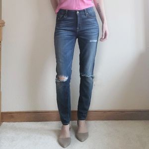 7 For All Mankind Blue Ankle Gwenevere Skinny Jeans Size 28 GUC